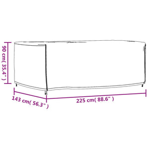 Gartenmöbel-Abdeckung Schwarz 225x143x90 cm Wasserdicht 420D Stilecasa