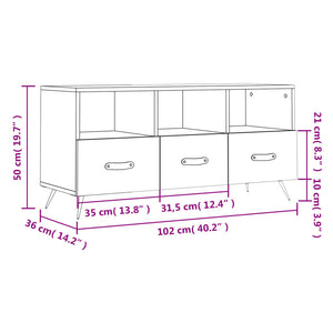 vidaXL TV-Schrank Räuchereiche 102x36x50 cm Holzwerkstoff