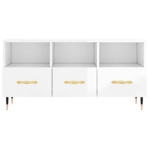 vidaXL TV-Schrank Hochglanz-Weiß 102x36x50 cm Holzwerkstoff