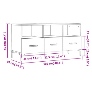 vidaXL TV-Schrank Schwarz 102x36x50 cm Holzwerkstoff