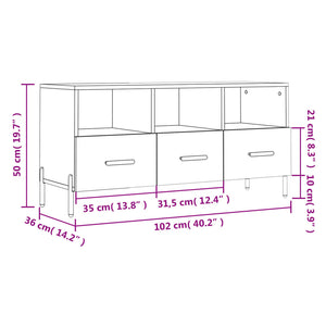 vidaXL TV-Schrank Räuchereiche 102x36x50 cm Holzwerkstoff