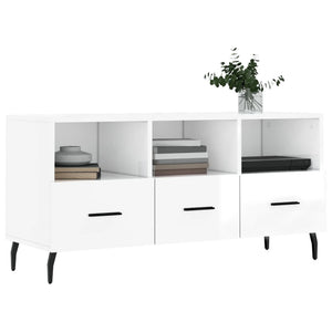 vidaXL TV-Schrank Hochglanz-Weiß 102x36x50 cm Holzwerkstoff