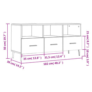 vidaXL TV-Schrank Betongrau 102x36x50 cm Holzwerkstoff