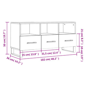 vidaXL TV-Schrank Schwarz 102x36x50 cm Holzwerkstoff