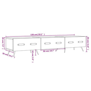 vidaXL TV-Schrank Weiß 150x36x30 cm Holzwerkstoff