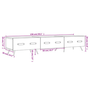 vidaXL TV-Schrank Hochglanz-Weiß 150x36x30 cm Holzwerkstoff