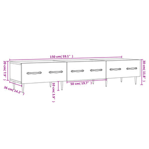 vidaXL TV-Schrank Weiß 150x36x30 cm Holzwerkstoff