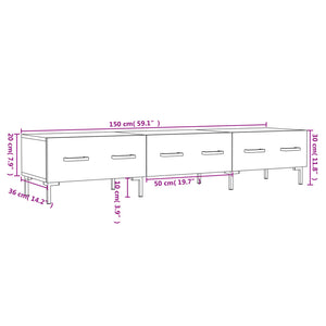 vidaXL TV-Schrank Hochglanz-Weiß 150x36x30 cm Holzwerkstoff