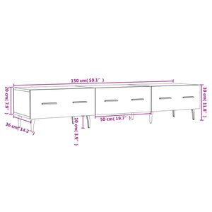 vidaXL TV-Schrank Weiß 150x36x30 cm Holzwerkstoff