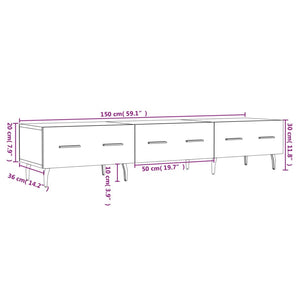 TV-Schrank Grau Sonoma 150x36x30 cm Holzwerkstoff Stilecasa