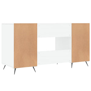 vidaXL Schreibtisch Hochglanz-Weiß 140x50x75 cm Holzwerkstoff