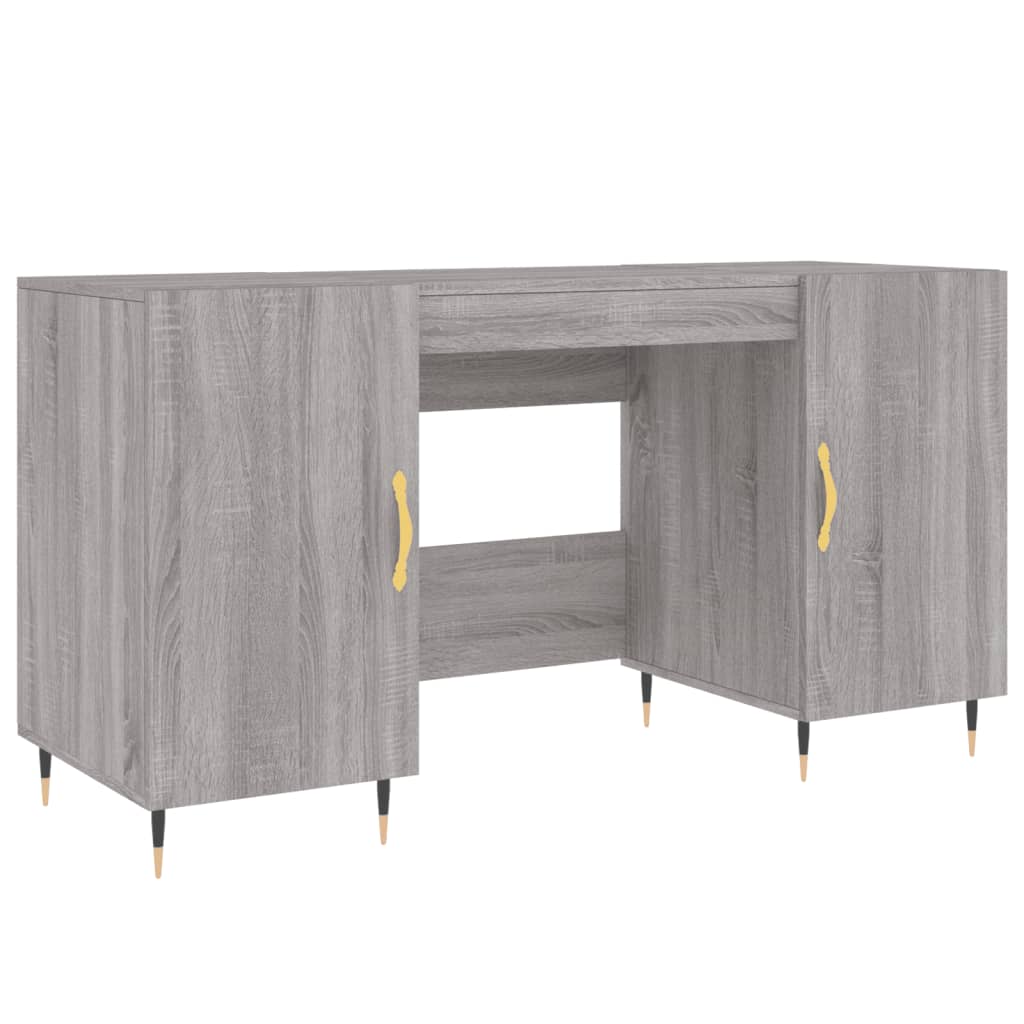 vidaXL Schreibtisch Grau Sonoma 140x50x75 cm Holzwerkstoff