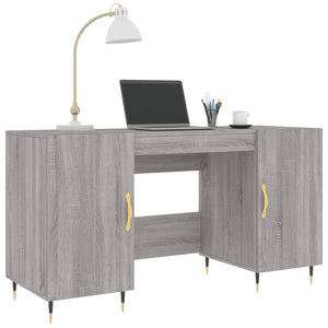 vidaXL Schreibtisch Grau Sonoma 140x50x75 cm Holzwerkstoff