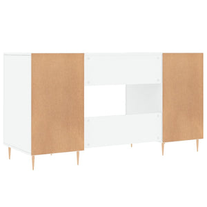 vidaXL Schreibtisch Hochglanz-Weiß 140x50x75 cm Holzwerkstoff