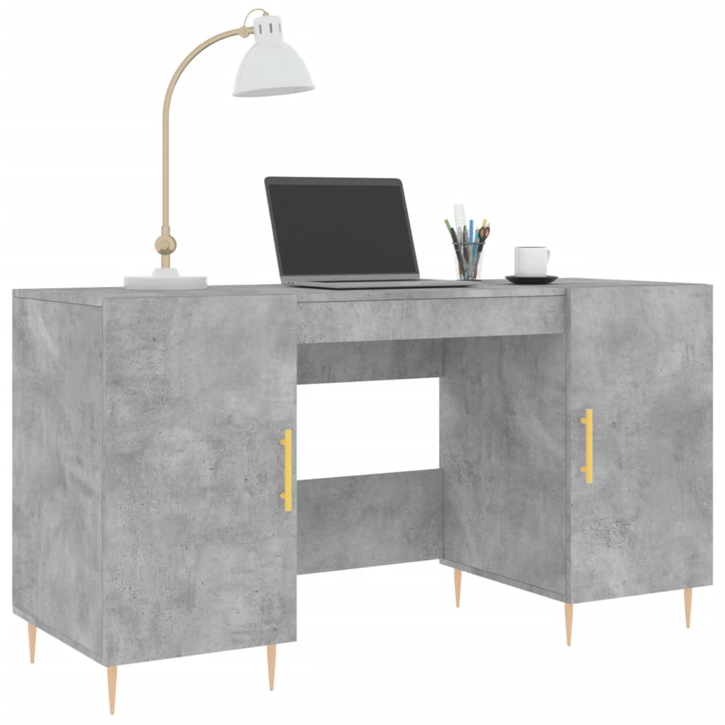 vidaXL Schreibtisch Betongrau 140x50x75 cm Holzwerkstoff