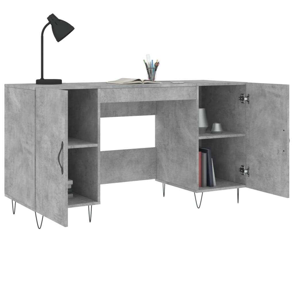 vidaXL Schreibtisch Betongrau 140x50x75 cm Holzwerkstoff