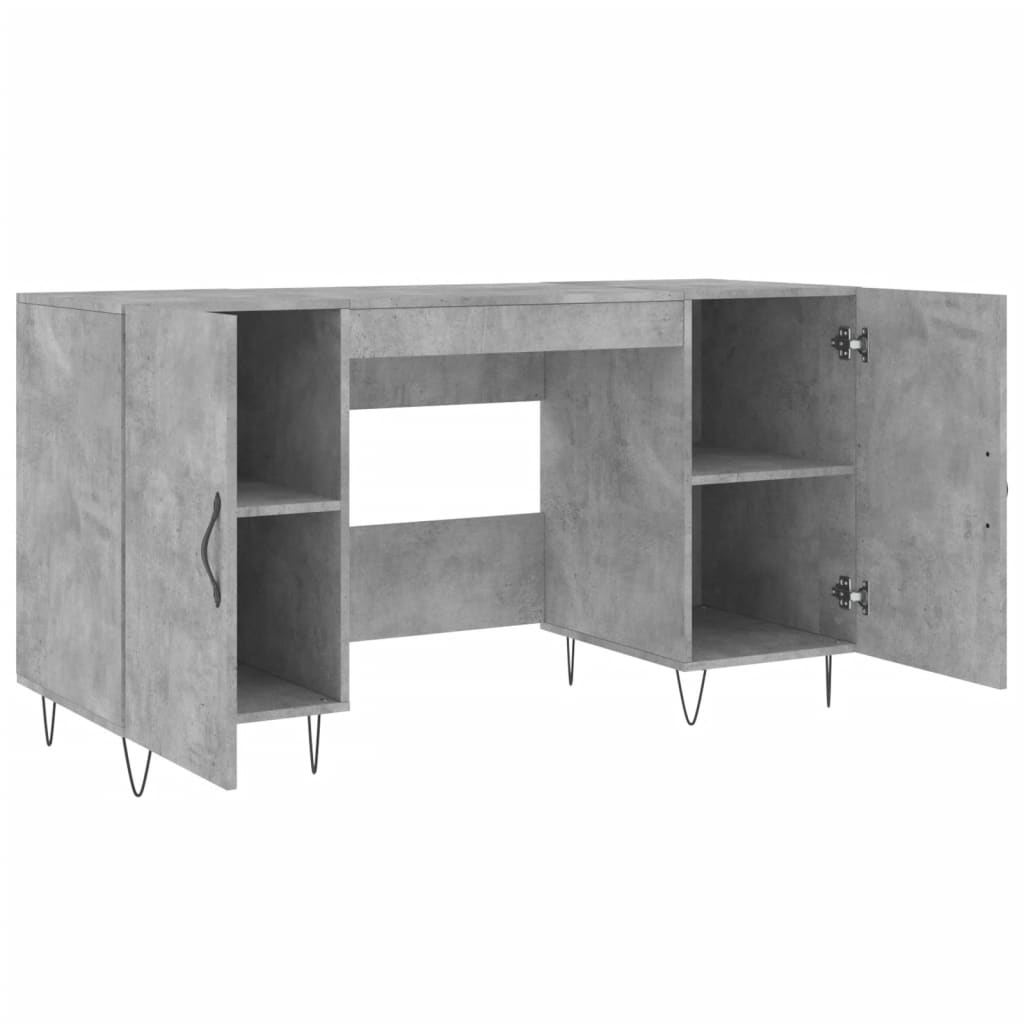 vidaXL Schreibtisch Betongrau 140x50x75 cm Holzwerkstoff