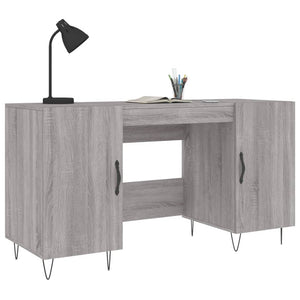 vidaXL Schreibtisch Grau Sonoma 140x50x75 cm Holzwerkstoff