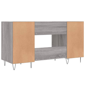 vidaXL Schreibtisch Grau Sonoma 140x50x75 cm Holzwerkstoff