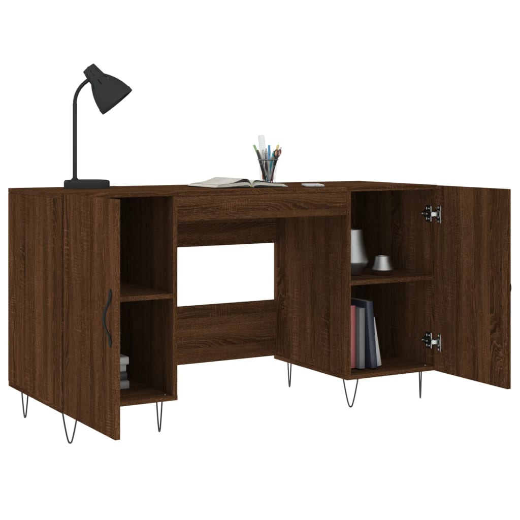 Schreibtisch Braun Eichen-Optik 140x50x75 cm Holzwerkstoff