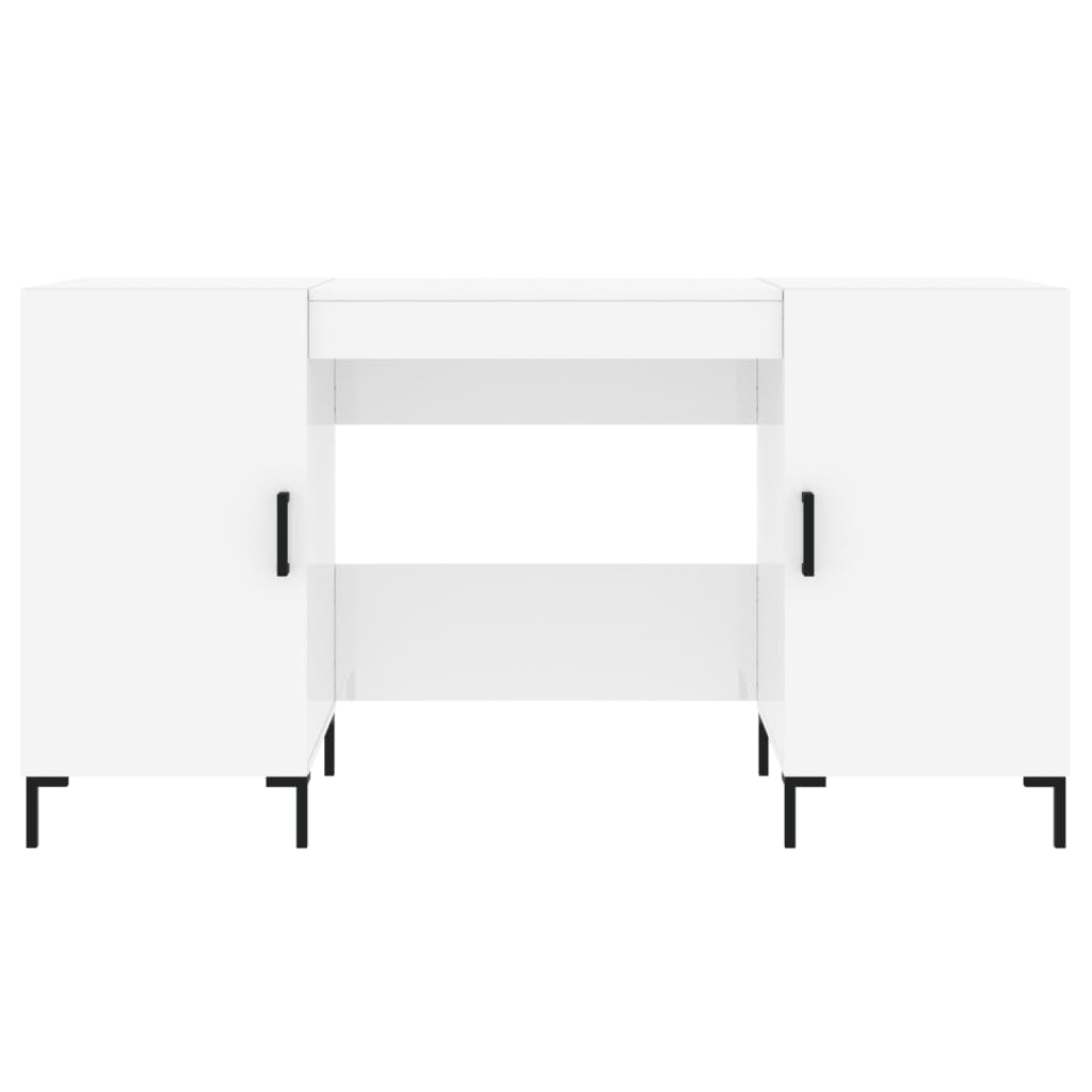 vidaXL Schreibtisch Hochglanz-Weiß 140x50x75 cm Holzwerkstoff