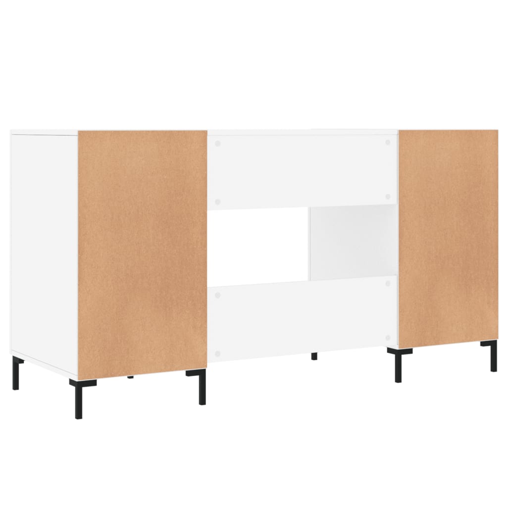 vidaXL Schreibtisch Hochglanz-Weiß 140x50x75 cm Holzwerkstoff