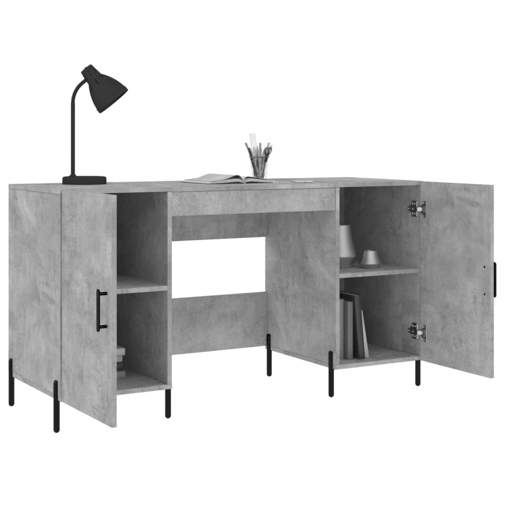 vidaXL Schreibtisch Betongrau 140x50x75 cm Holzwerkstoff