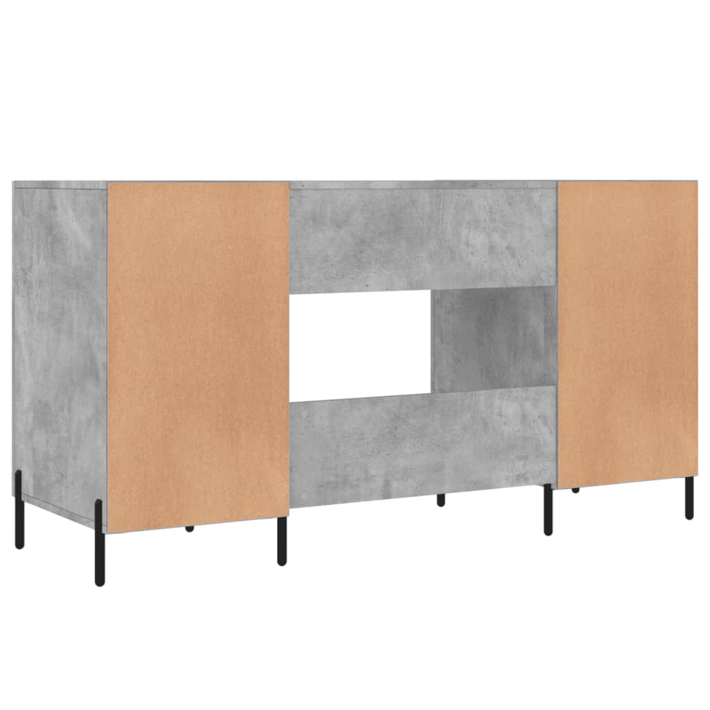 vidaXL Schreibtisch Betongrau 140x50x75 cm Holzwerkstoff