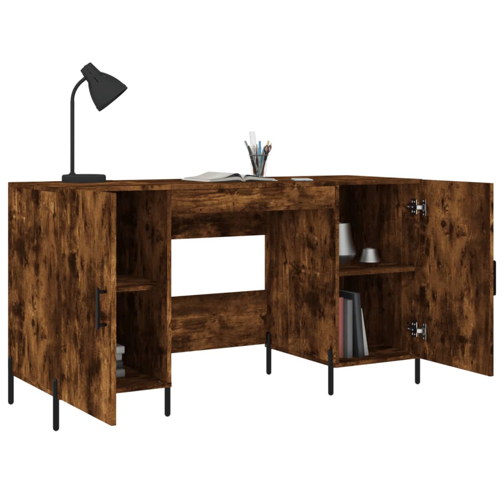 vidaXL Schreibtisch Räuchereiche 140x50x75 cm Holzwerkstoff