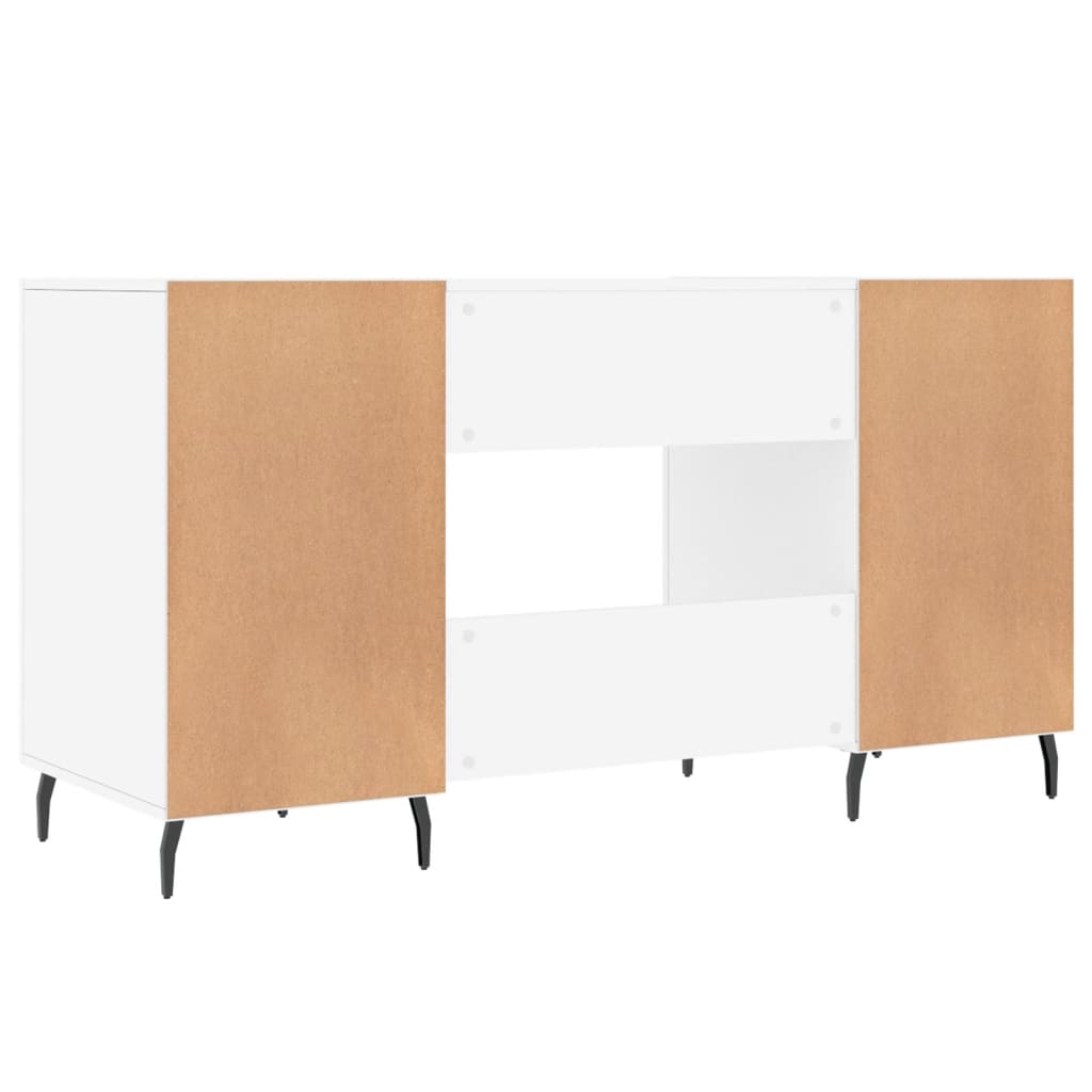 vidaXL Schreibtisch Hochglanz-Weiß 140x50x75 cm Holzwerkstoff