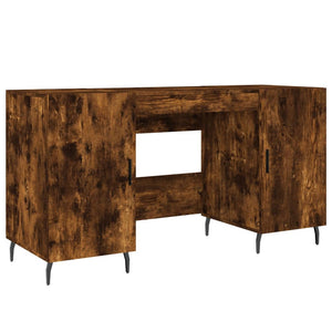 vidaXL Schreibtisch Räuchereiche 140x50x75 cm Holzwerkstoff