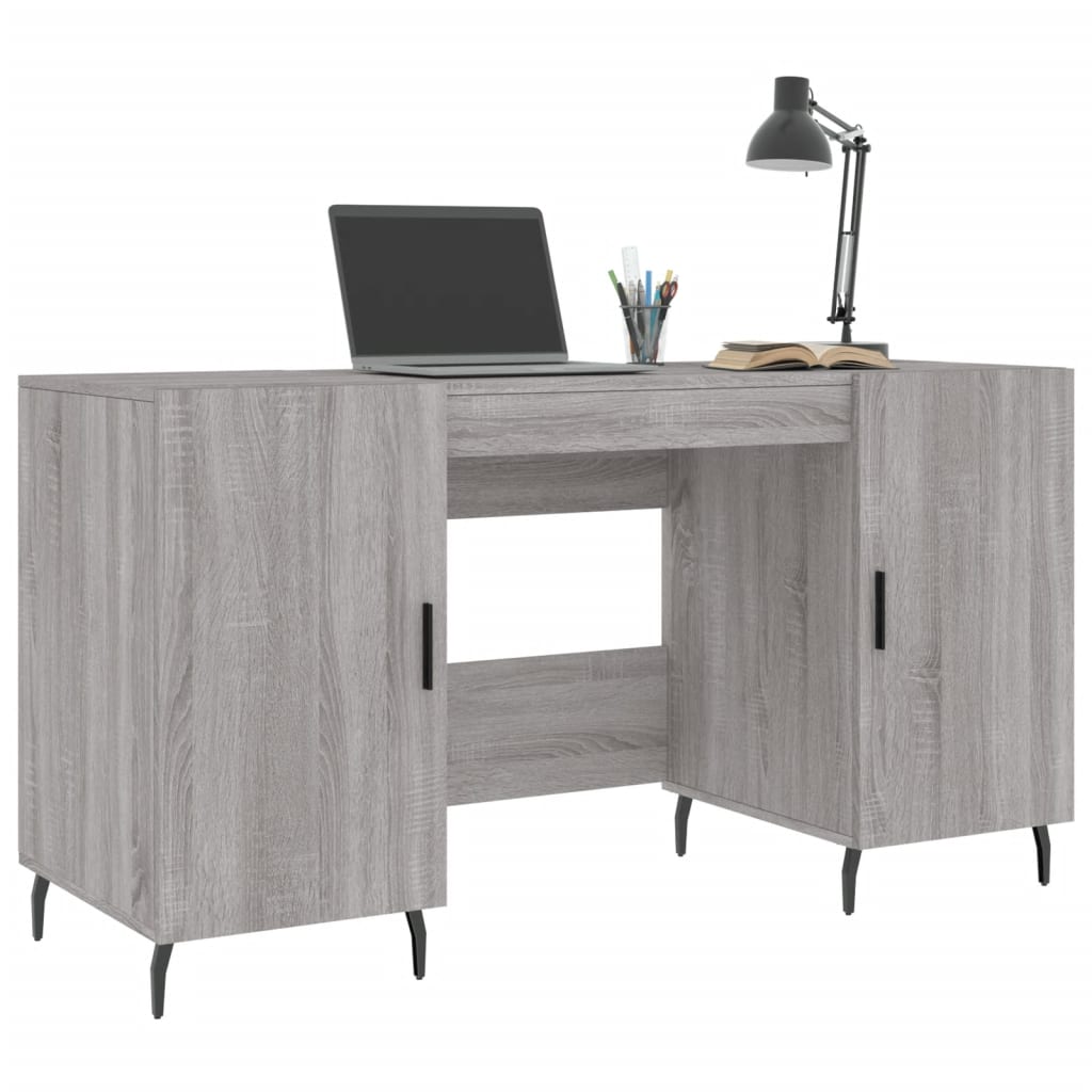 vidaXL Schreibtisch Grau Sonoma 140x50x75 cm Holzwerkstoff