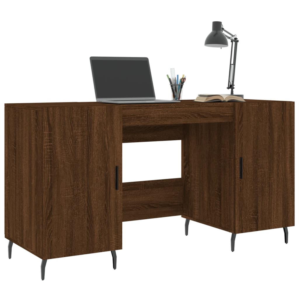 Schreibtisch Braun Eichen-Optik 140x50x75 cm Holzwerkstoff Stilecasa