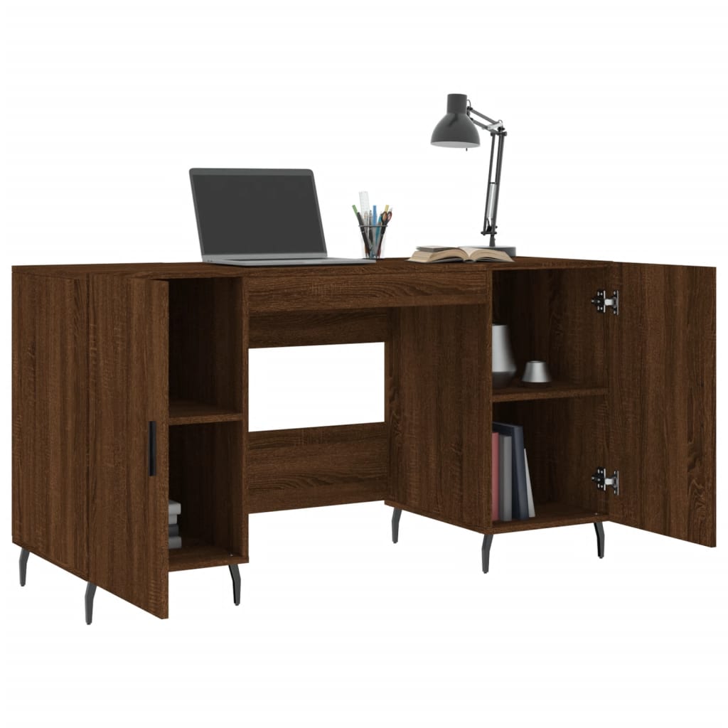 Schreibtisch Braun Eichen-Optik 140x50x75 cm Holzwerkstoff Stilecasa