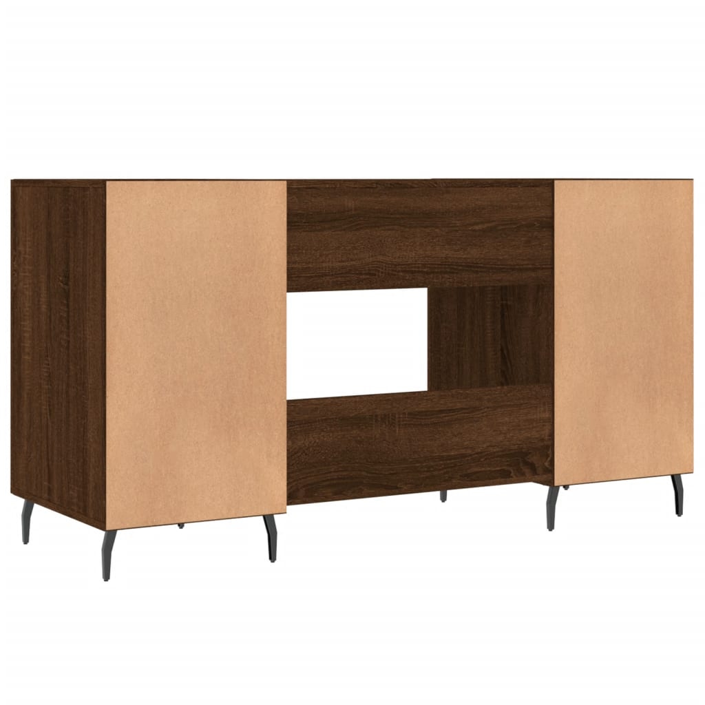 Schreibtisch Braun Eichen-Optik 140x50x75 cm Holzwerkstoff Stilecasa