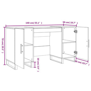 Schreibtisch Grau Sonoma 140x50x75 cm Holzwerkstoff Stilecasa