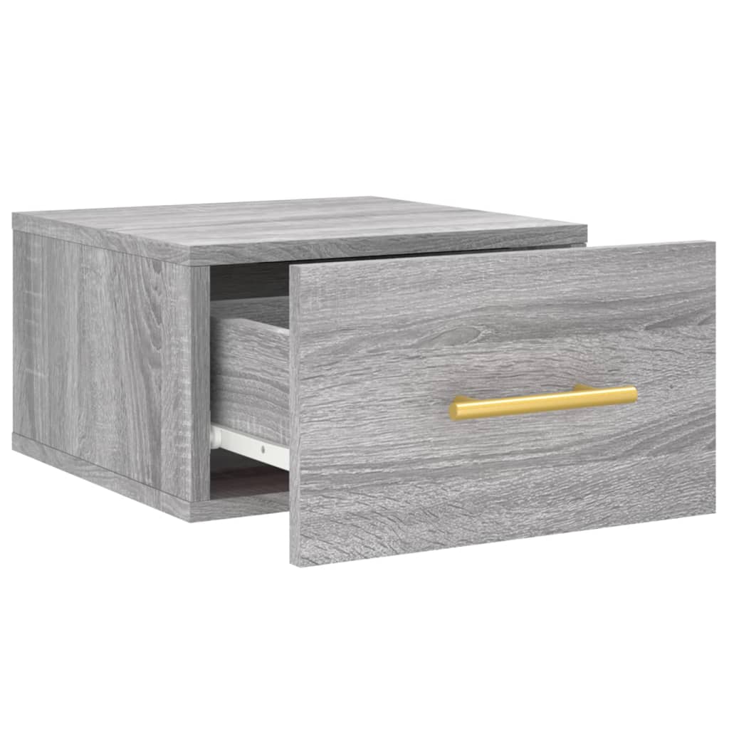 vidaXL Wand-Nachttische 2 Stk. Grau Sonoma 35x35x20 cm