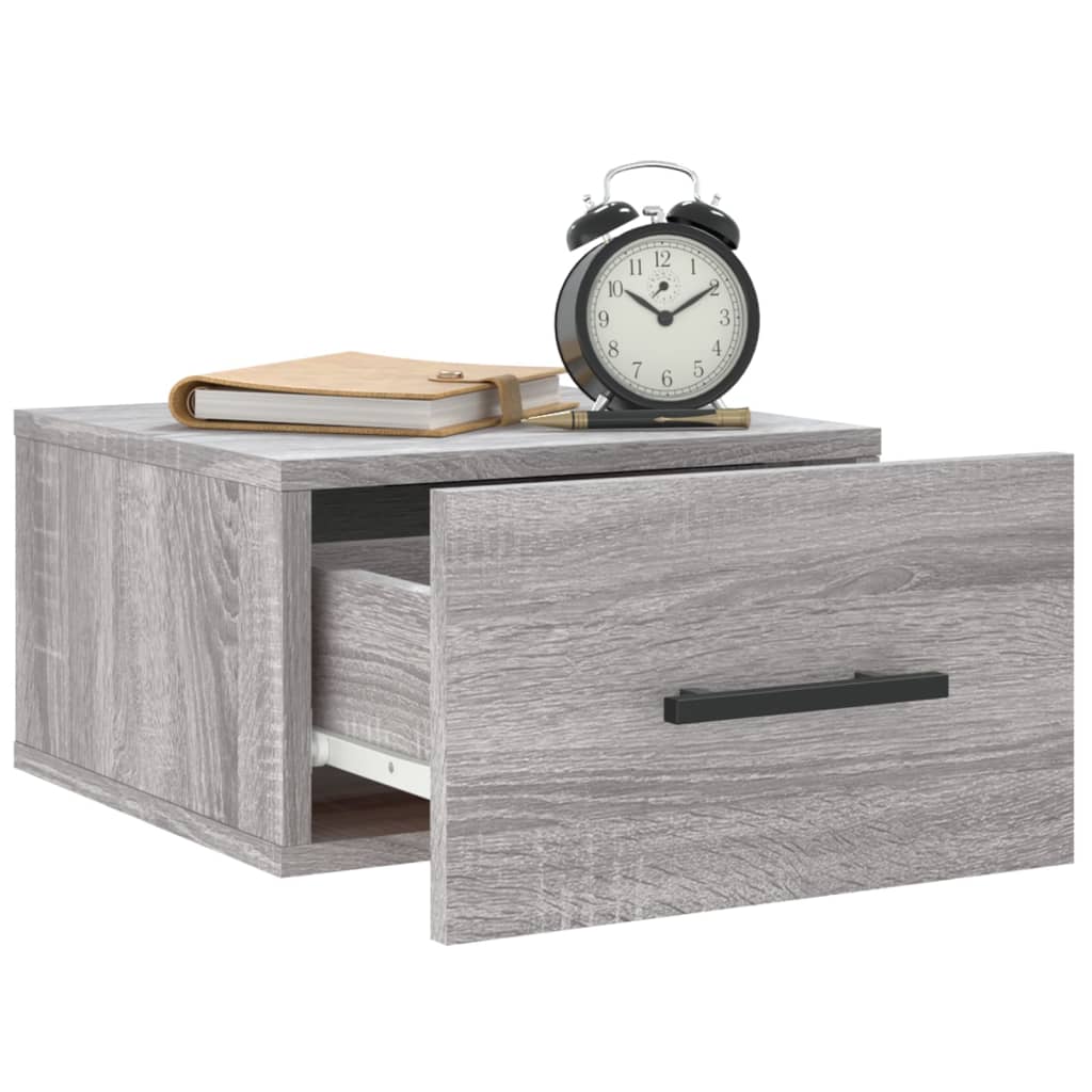 vidaXL Wand-Nachttische 2 Stk. Grau Sonoma 35x35x20 cm