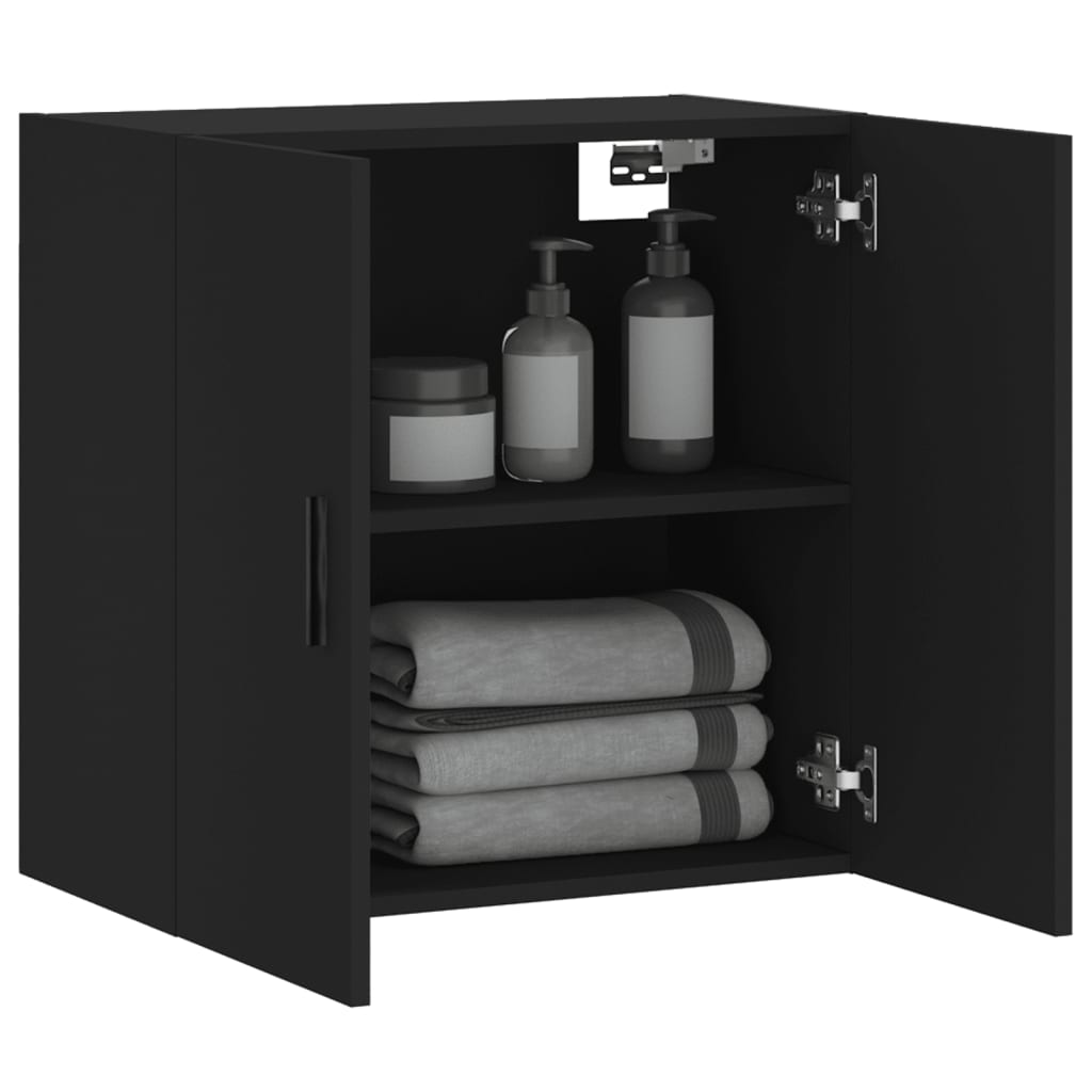 vidaXL Wandschrank Schwarz 60x31x60 cm Holzwerkstoff