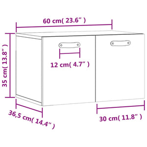 vidaXL Wandschrank Betongrau 60x36,5x35 cm Holzwerkstoff