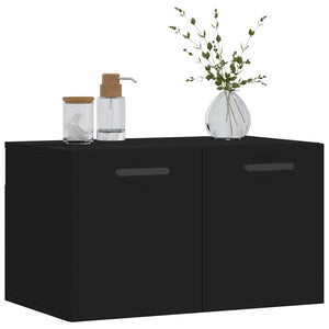 vidaXL Wandschrank Schwarz 60x36,5x35 cm Holzwerkstoff