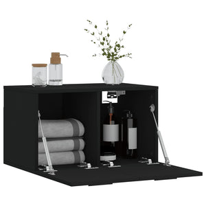 vidaXL Wandschrank Schwarz 60x36,5x35 cm Holzwerkstoff