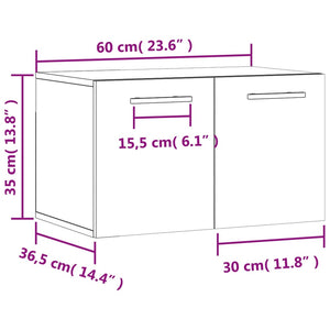 vidaXL Wandschrank Schwarz 60x36,5x35 cm Holzwerkstoff