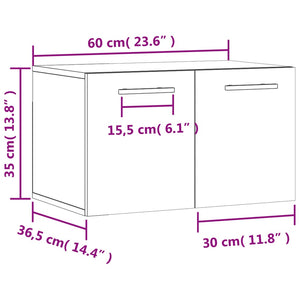 vidaXL Wandschrank Grau Sonoma 60x36,5x35 cm Holzwerkstoff