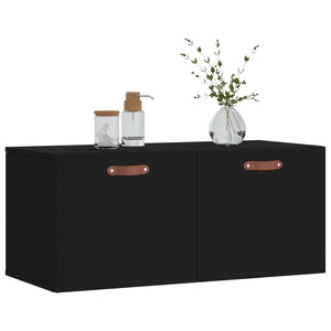 vidaXL Wandschrank Schwarz 80x36,5x35 cm Holzwerkstoff