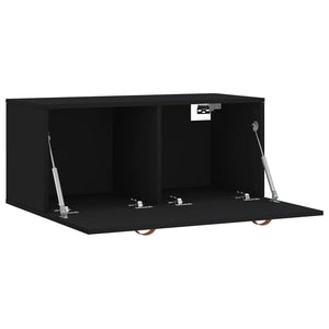 vidaXL Wandschrank Schwarz 80x36,5x35 cm Holzwerkstoff