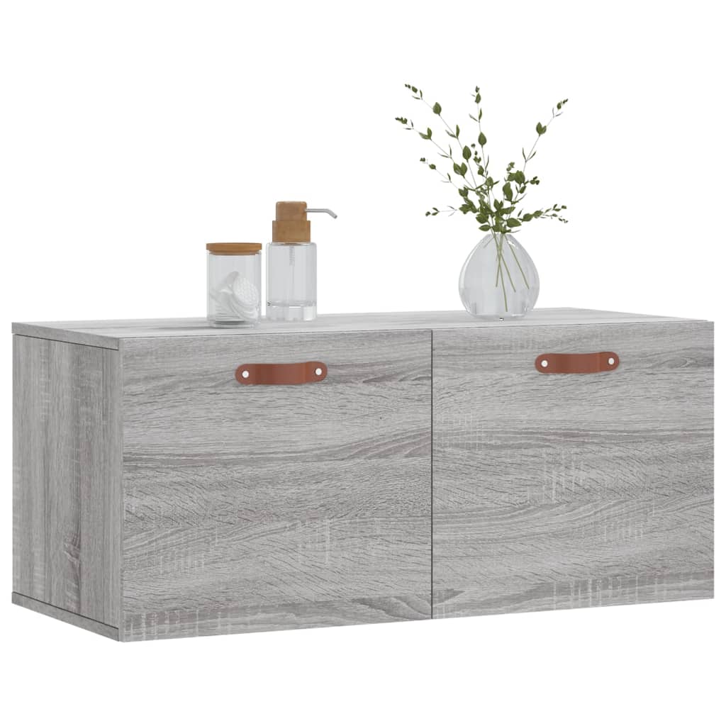 vidaXL Wandschrank Grau Sonoma 80x36,5x35 cm Holzwerkstoff