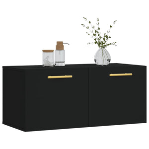 vidaXL Wandschrank Schwarz 80x36,5x35 cm Holzwerkstoff