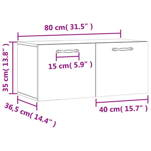 vidaXL Wandschrank Weiß 80x36,5x35 cm Holzwerkstoff