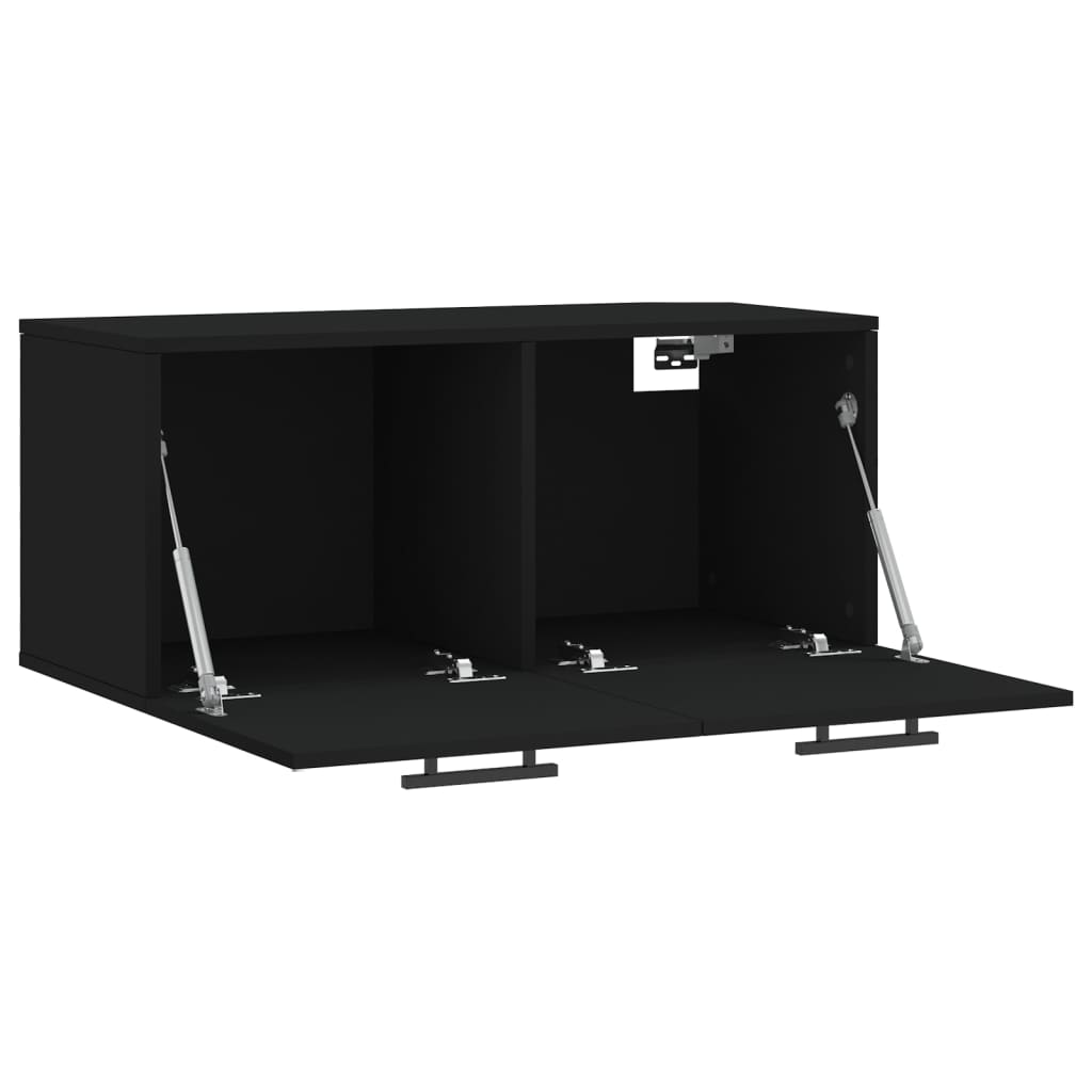 vidaXL Wandschrank Schwarz 80x36,5x35 cm Holzwerkstoff